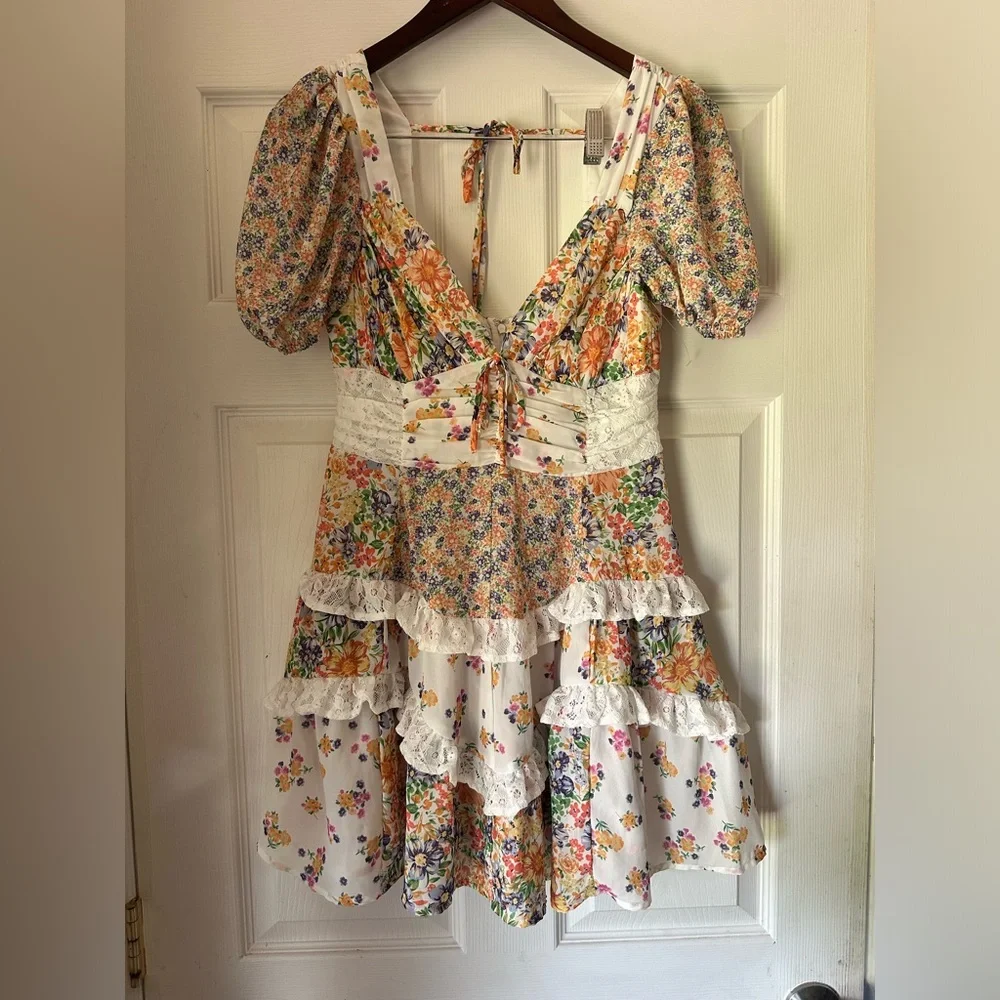 NWOT Altard State Aderny Patchwork Floral Dress Womens - Picture 4 of 7